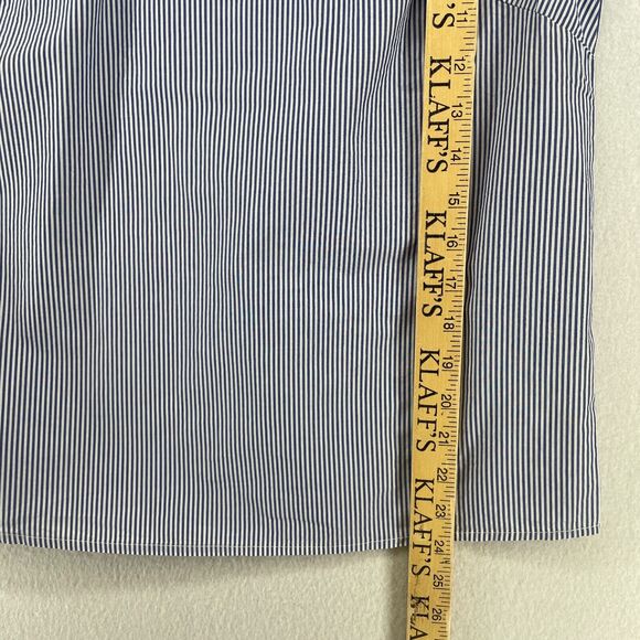 BEACH LUNCH LOUNGE Top S Striped Bell Sleeve Minimalist Collection Cotton Blue - Picture 12 of 13